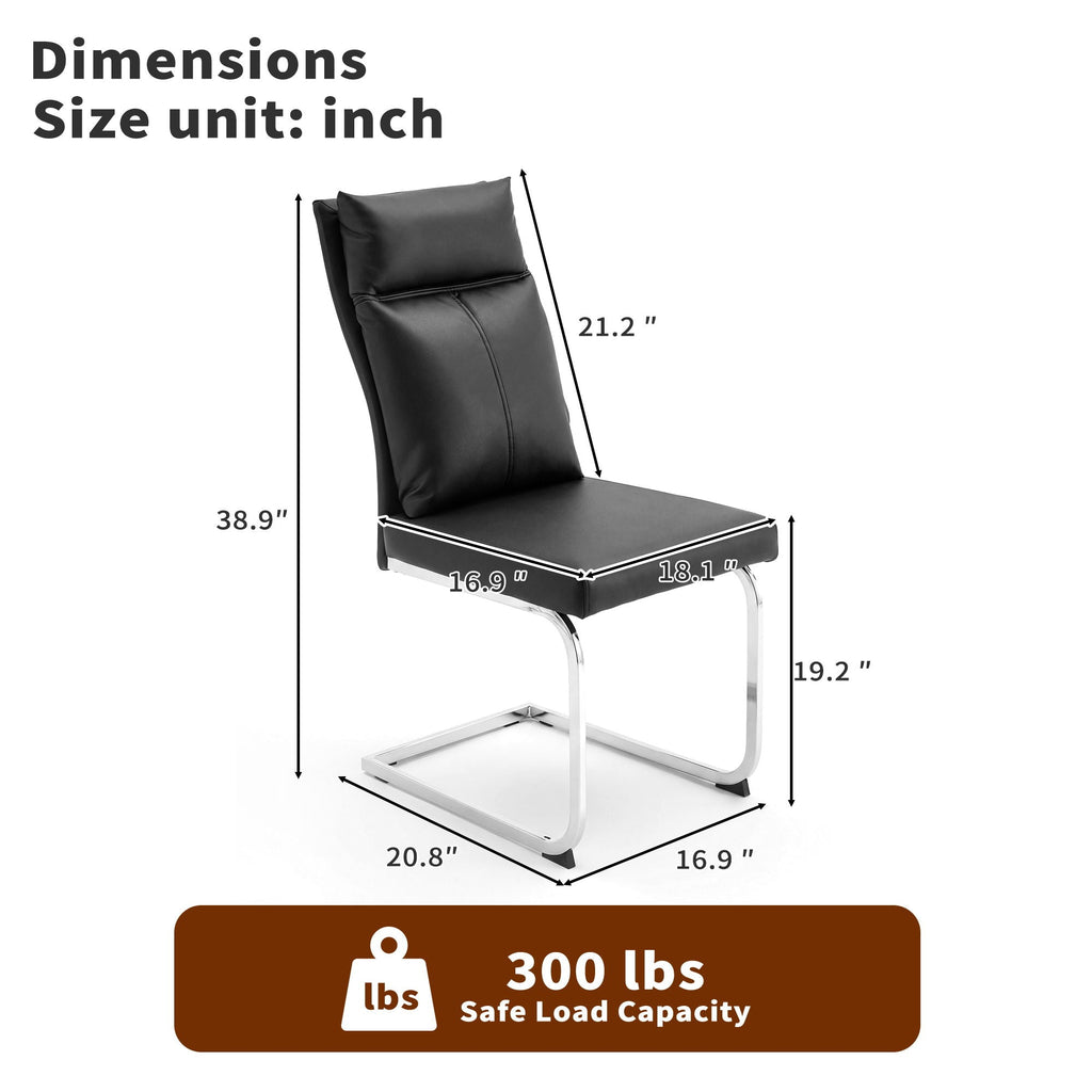 Modern Dining Chair Set with Soft Cushion Backrest - Black or White