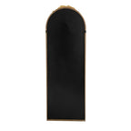 Gold Arched Floor Mirror with Wood Frame - Full Body
