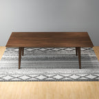 Rectangular Modern Dining Table with Solid Wood Construction – Dark Brown or White