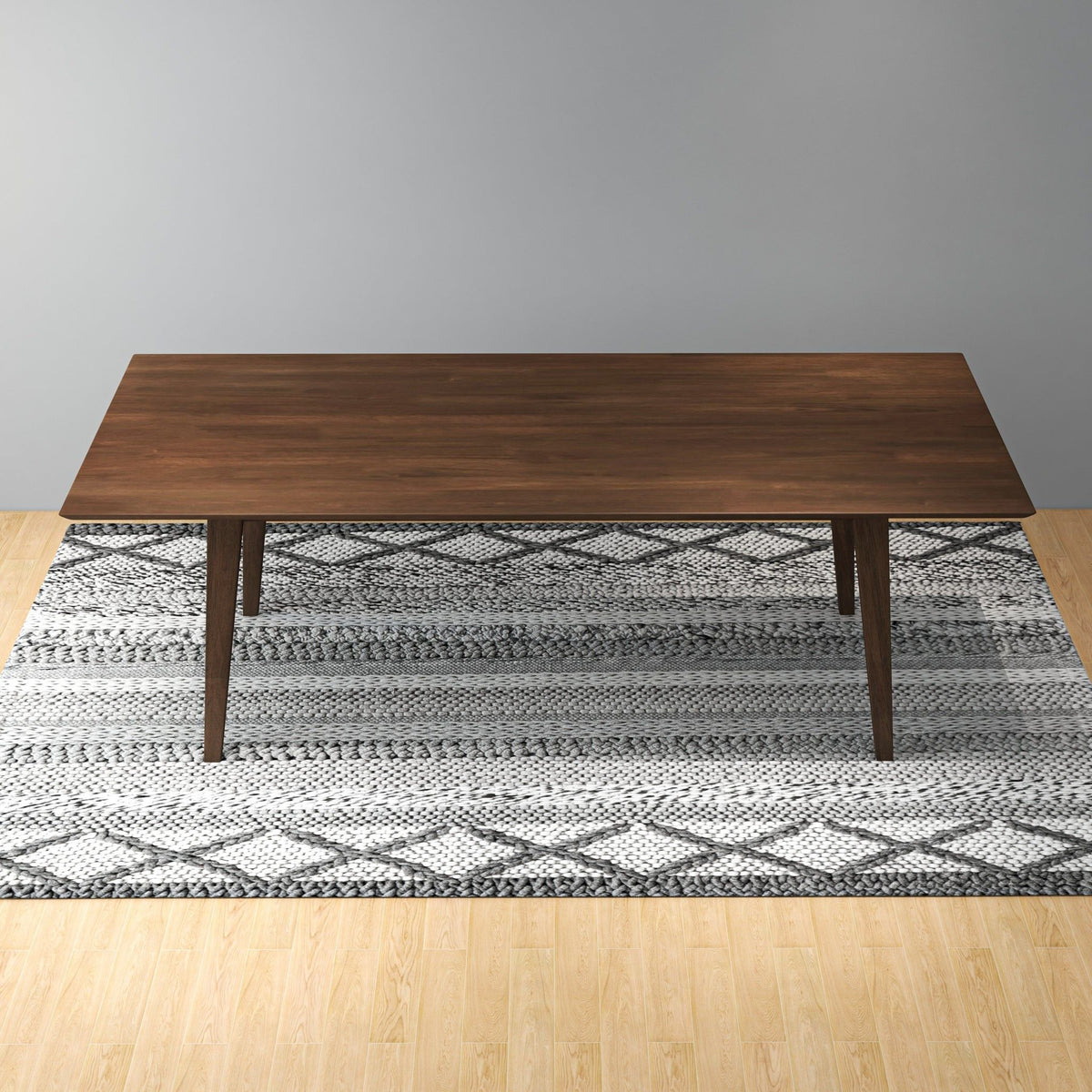 Rectangular Modern Dining Table with Solid Wood Construction – Dark Brown or White