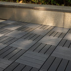 Interlocking Deck Tiles 44 Pack with Easy Click Installation - Dark Brown or Dark Gray