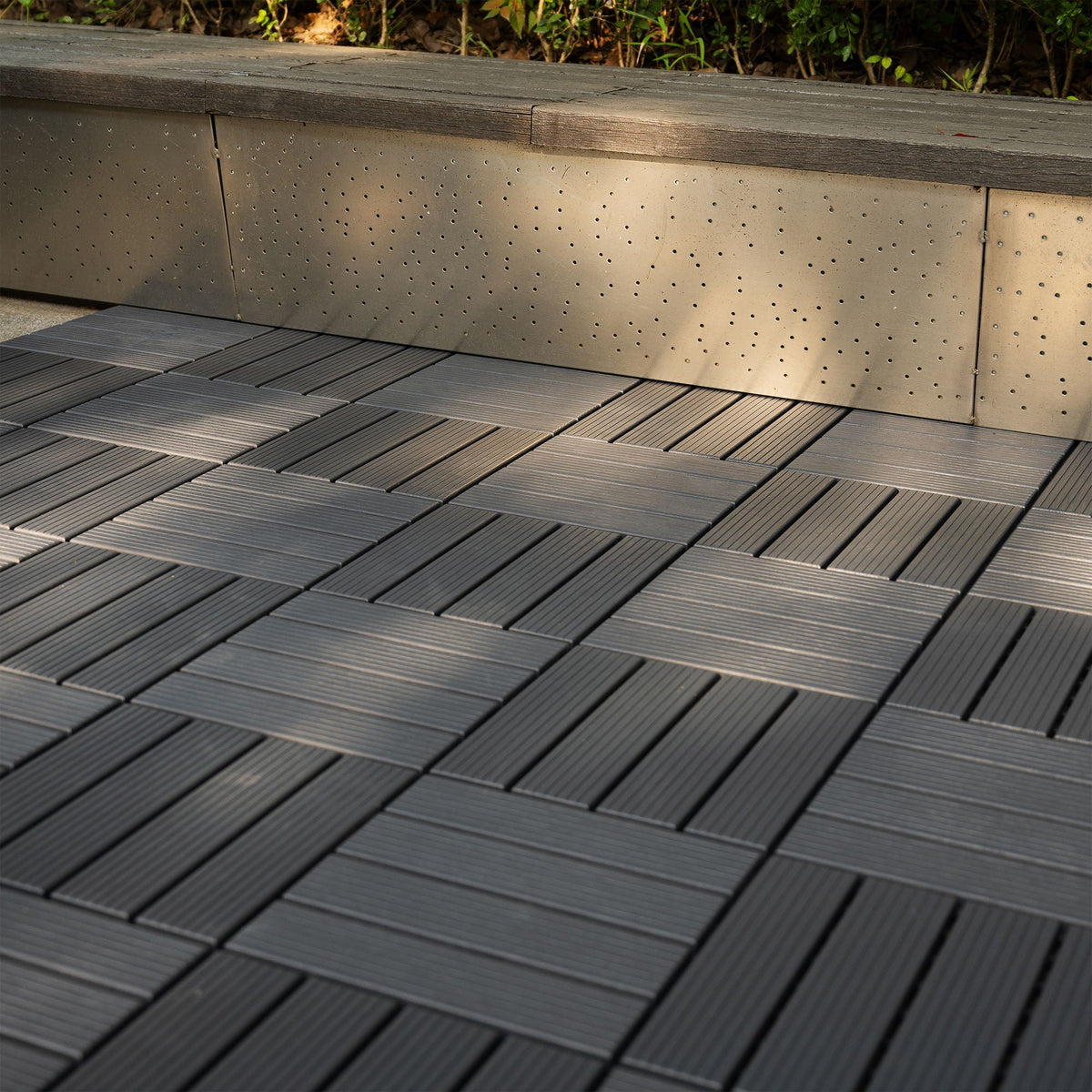 Interlocking Deck Tiles 44 Pack with Easy Click Installation - Dark Brown or Dark Gray