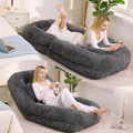 5-Position Adjustable Floor Chair with Plush Upholstery - Neutral