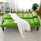 Foldable Sofa Bed with Cup Holder and Solid Wood Frame - Multiple Colors