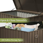 200 Gallon Outdoor Storage Deck Box with Waterproof Design - Dark Brown