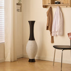 Tall Designer Floor Vase with Elegant 2 Tone - White or Dark Brown