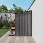 Lean-To Storage Shed with Windows and Sloping Roof - Gray