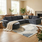Modular Cloud Sectional Sofa Set with Deep Seating - Choose Beige, Dark Gray, or Dark Brown