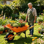 Steel Tray Wheel Barrow with Durable ABS+Steel Construction - Garden