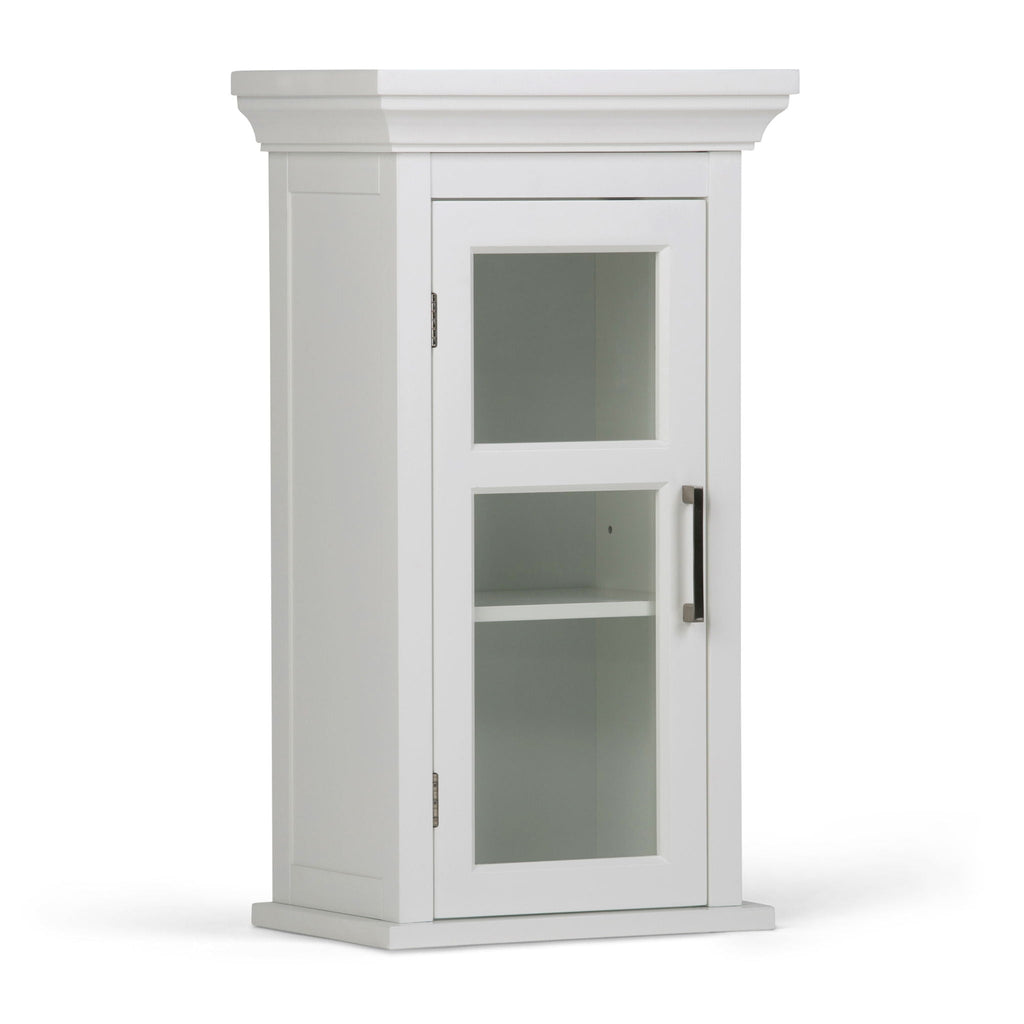 Pure White Single Door Wall Cabinet with Adjustable Shelf - White