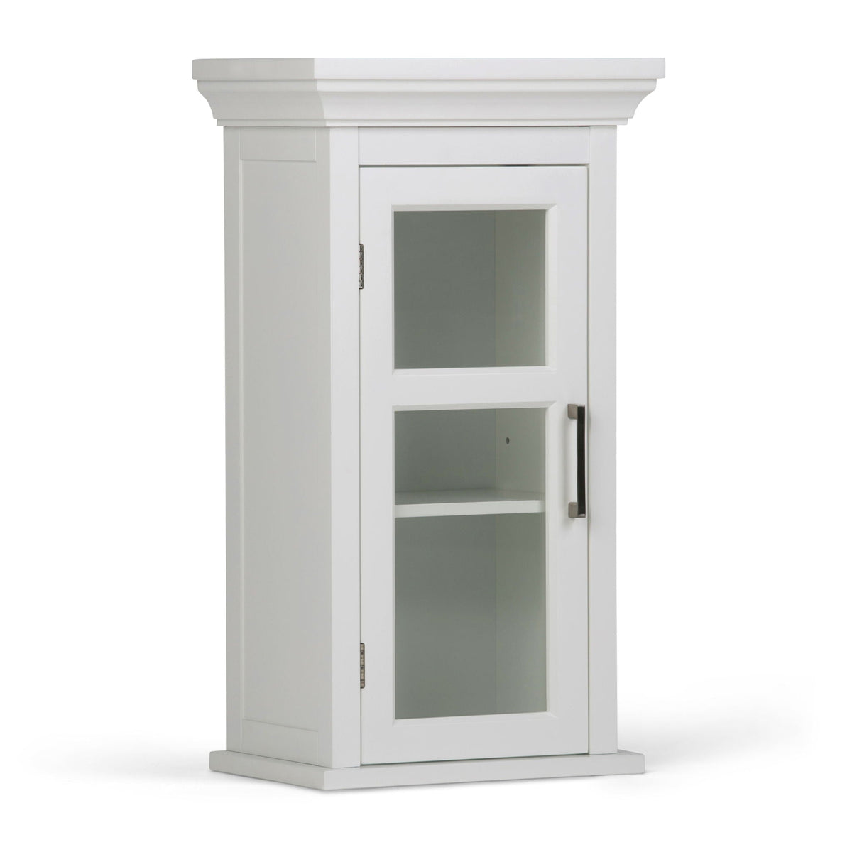 Pure White Single Door Wall Cabinet with Adjustable Shelf - White