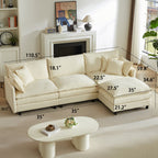 Modular Sectional Sofa, 110 Inch L-Shaped Couch with Movable Ottoman - Chenille