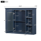 Wall Mounted Medicine Cabinet with Mirror and 6 Open Shelves - Multiple Colors