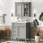 Bathroom Vanity with Medicine Cabinet and Storage - Multiple Colors