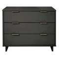 Solid Wood 3 Drawer Dresser with Ribbed Fronts - Multiple Colors
