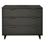 Solid Wood 3 Drawer Dresser with Ribbed Fronts - Multiple Colors