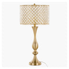 Contemporary Table Lamp with Crystalline Shade - Gold, Black, or Gray
