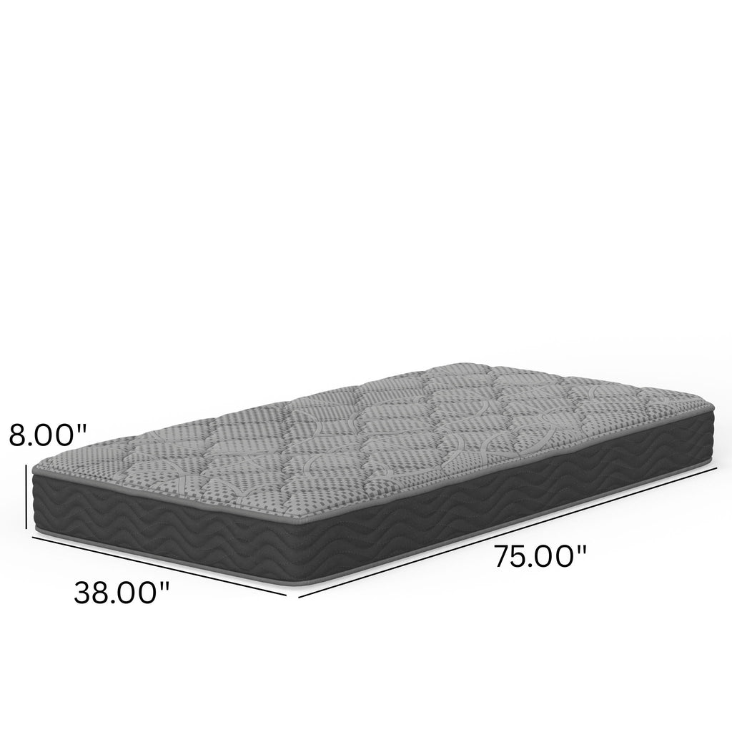 8" Pocket Coil Hybrid Mattress with Firm Support - Dark Gray