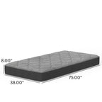 8" Pocket Coil Hybrid Mattress with Firm Support - Dark Gray