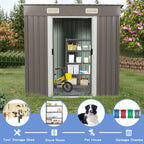 Outdoor Storage Shed with Galvanized Steel Construction - Gray or White
