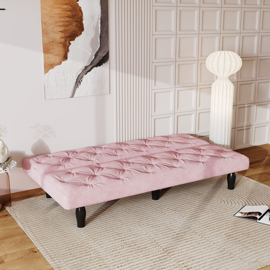 Sofa Bed With Adjustable Backrest with Premium Fabric – Black or Pink