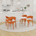 Modern Outdoor 4 Piece Dining Set with Ergonomic Chairs - Green or Orange