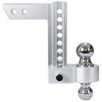 Aluminum Adjustable Trailer Drop Hitch with 8" Drop - Silver