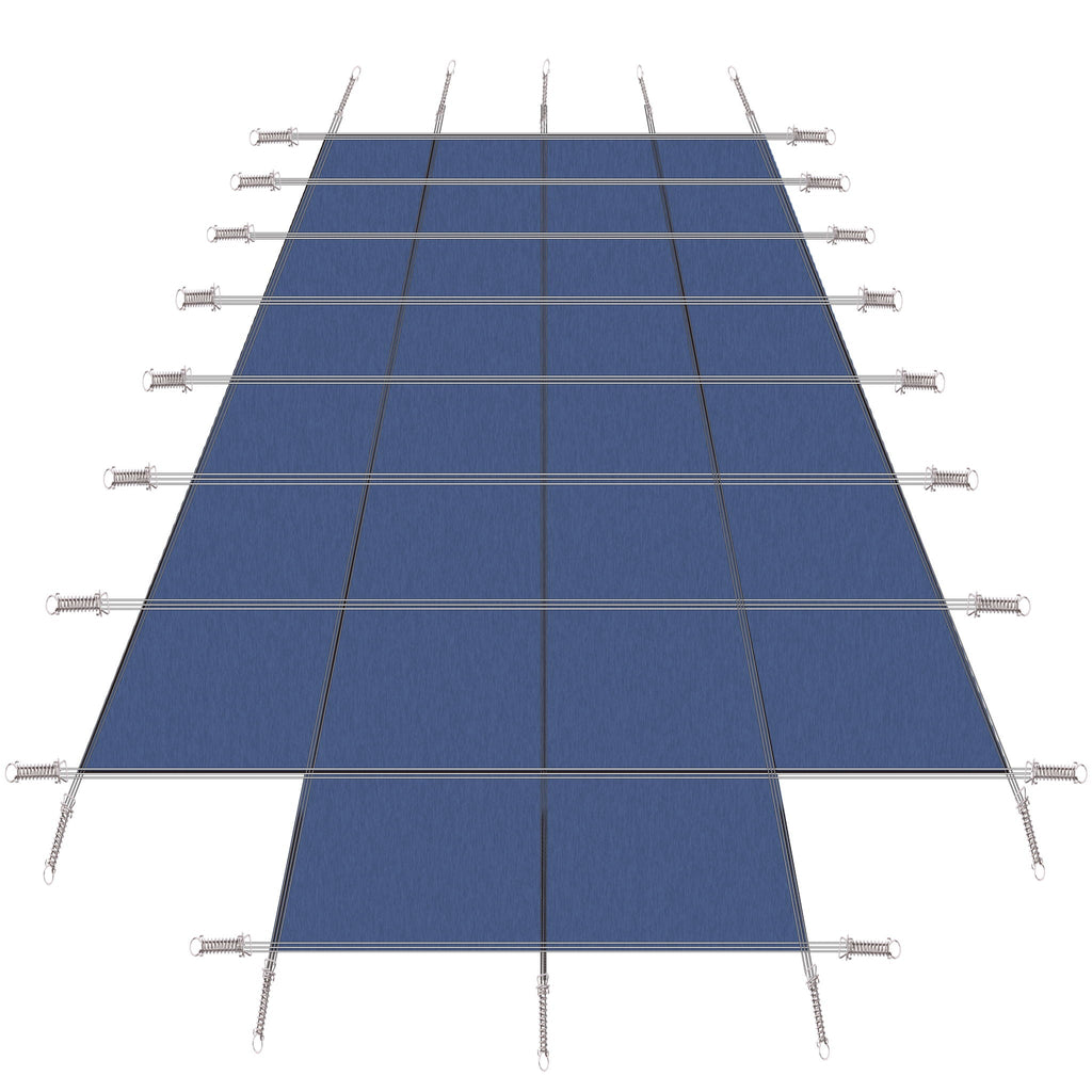 High Strength Mesh Pool Safety Cover with Complete Hardware Kit - Blue
