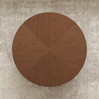Drum Shaped Round Coffee Table with Solid Wood & MDF Construction - Natural