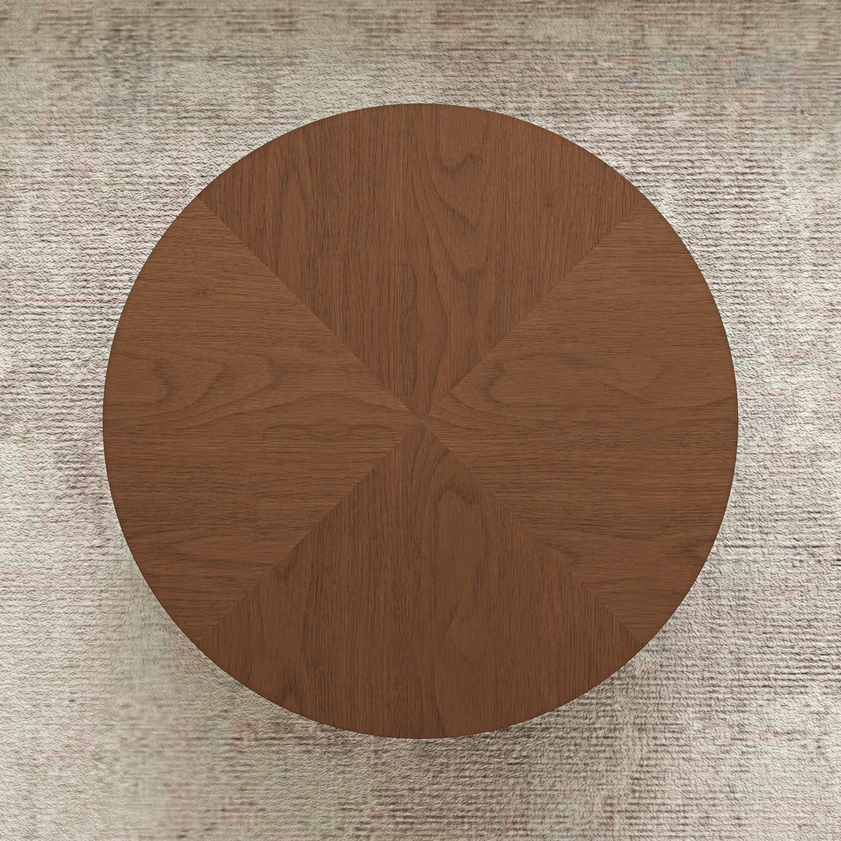 Drum Shaped Round Coffee Table with Solid Wood & MDF Construction - Natural