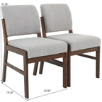 Light Gray Dining Chair Set of 2 with Lumbar Support - Caldwell