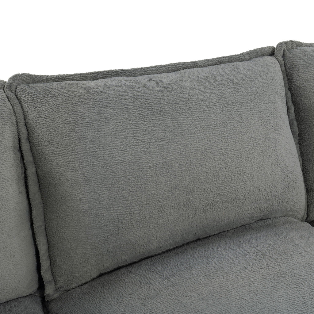 Modern Loveseat Sofa with Side Storage Pockets - Green, Beige, or Dark Gray