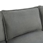 Modern Loveseat Sofa with Side Storage Pockets - Green, Beige, or Dark Gray