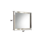 Voeville II Silver Wall Mirror with Wood Frame - Pearl Silver