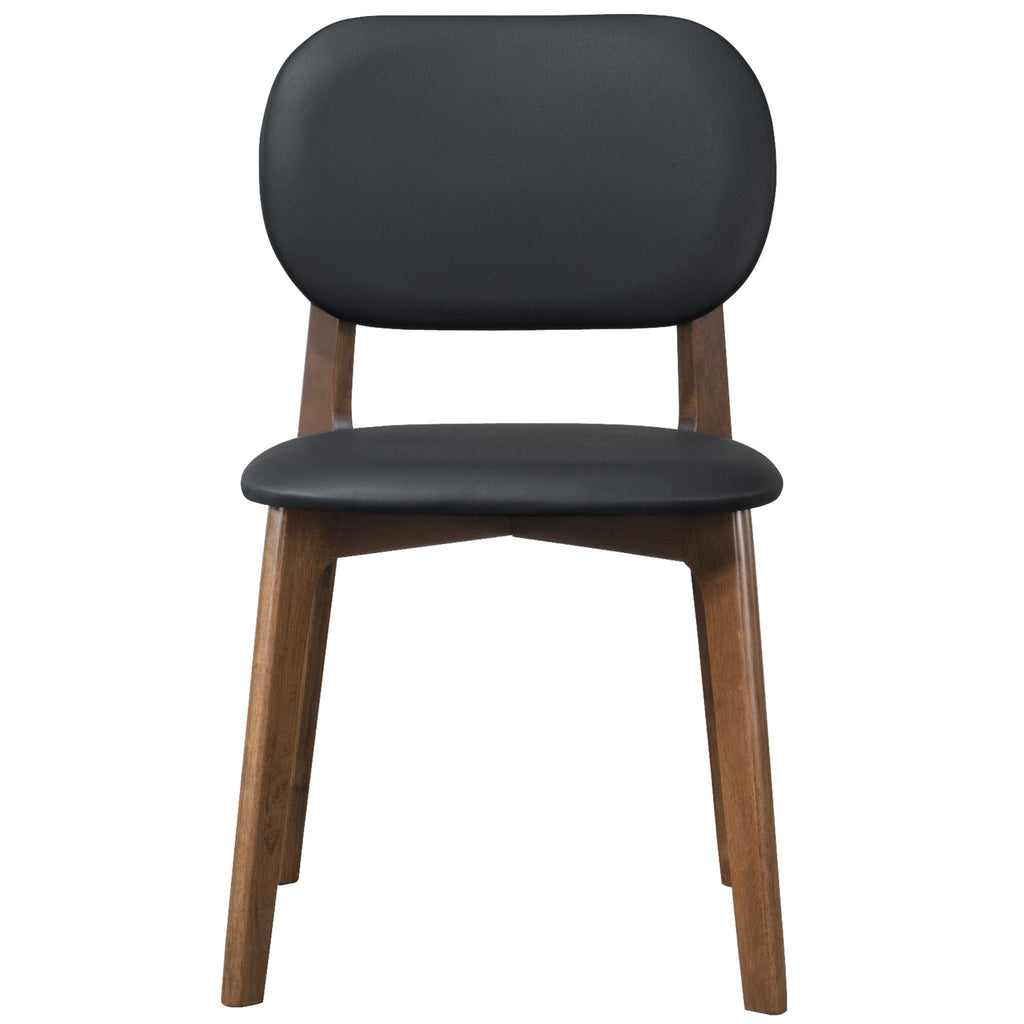 Kelsey Stylish Dining Chair Set of 2 with Solid Wood Construction - Black or Light Brown