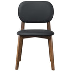 Kelsey Stylish Dining Chair Set of 2 with Solid Wood Construction - Black or Light Brown