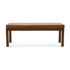 Antique Brown Upholstered Bench with Solid Wood Frame - Brown