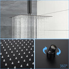 10" Square Rainfall Shower Head with Silicone Nozzle - Oil-Rubbed Bronze