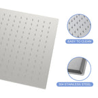 10" Square Rainfall Shower Head with 360° Adjustability – Multiple Colors