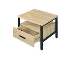 Oak Finish Nightstand with 1 Drawer and 1 Shelf - Modern Storage
