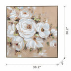 Square Framed Wall Art Flower Canvas Print
