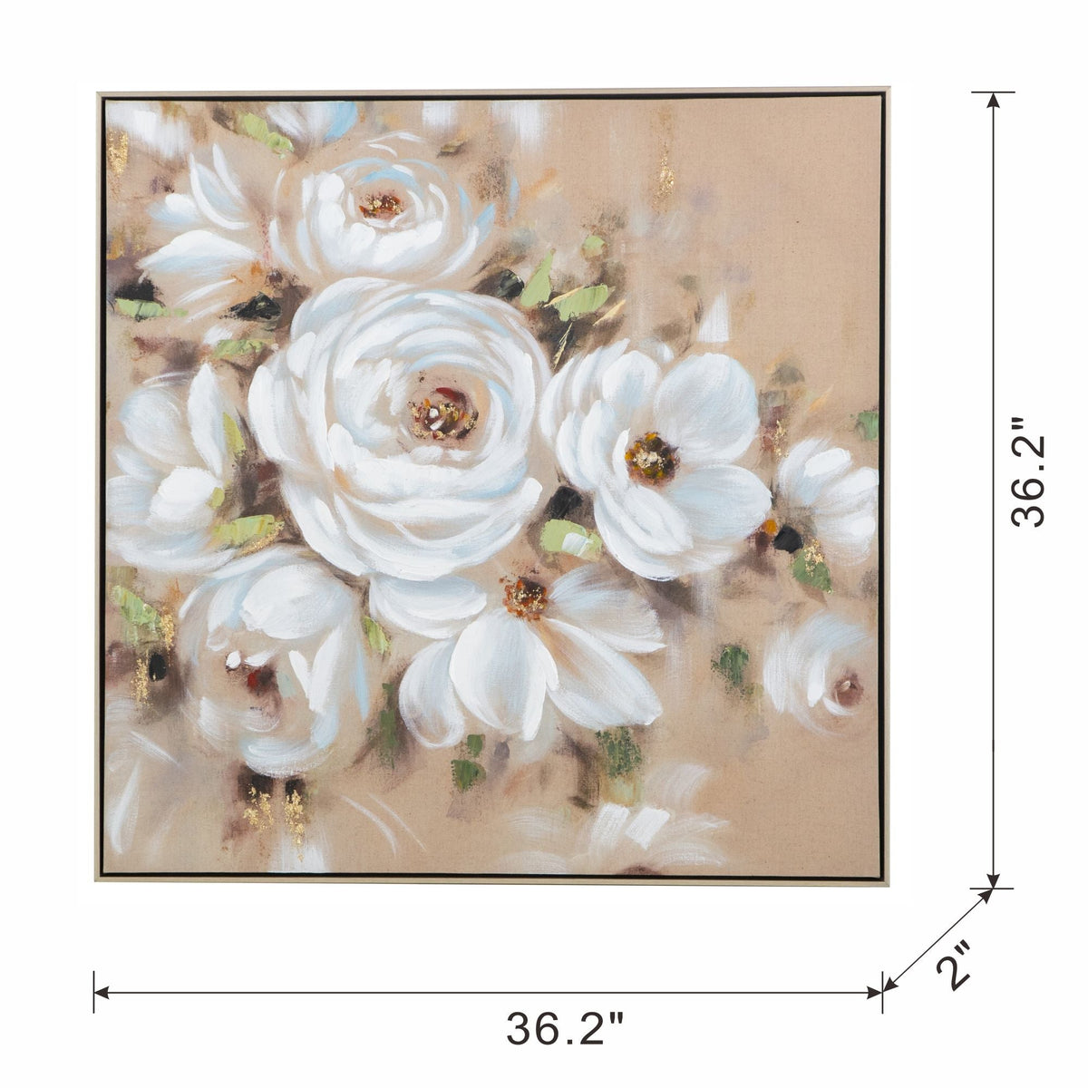Square Framed Wall Art Flower Canvas Print