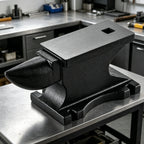 100 Lbs Single Horn Anvil with Countertop and Stable Base - Black