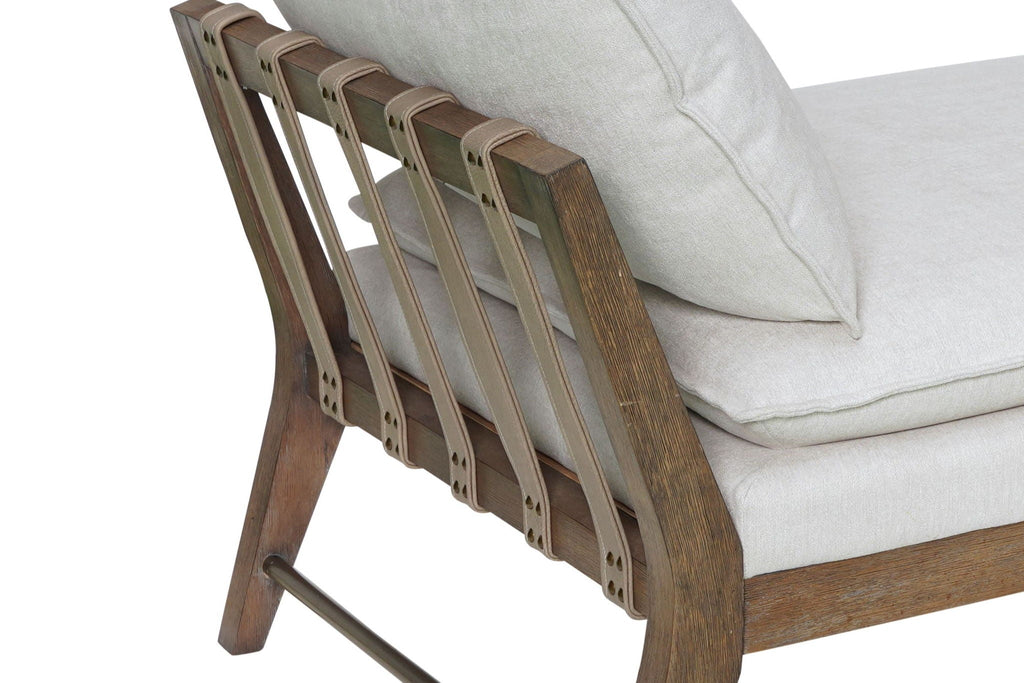 Daybed With Strap Detail and Cushions Included - White