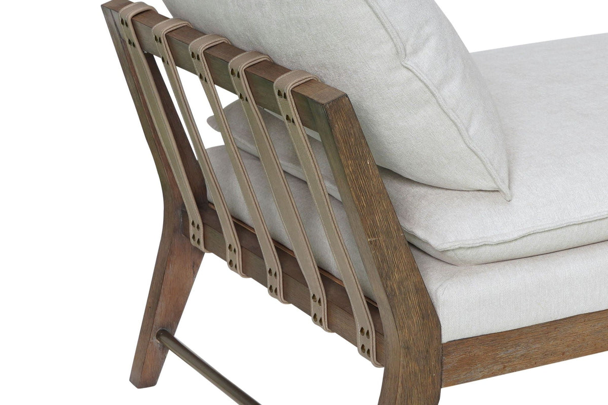 Daybed With Strap Detail and Cushions Included - White