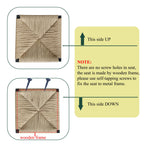 Honey Bar Stools Set of 2 with Paper Rope Weave Seats - Natural Finish