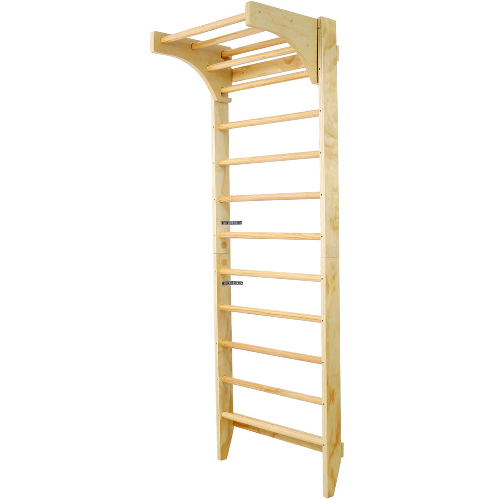 Natural Swedish Ladder Stall Bars Set for Physical Therapy & Gymnastics with High Weight Capacity