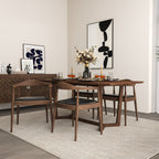 Mid-Century Modern Dining Chair with Armrests - Dark Gray or Dark Brown