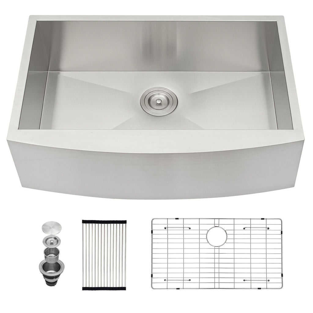 Farmhouse 36" Kitchen Sink with Apron Front - Brushed Nickel