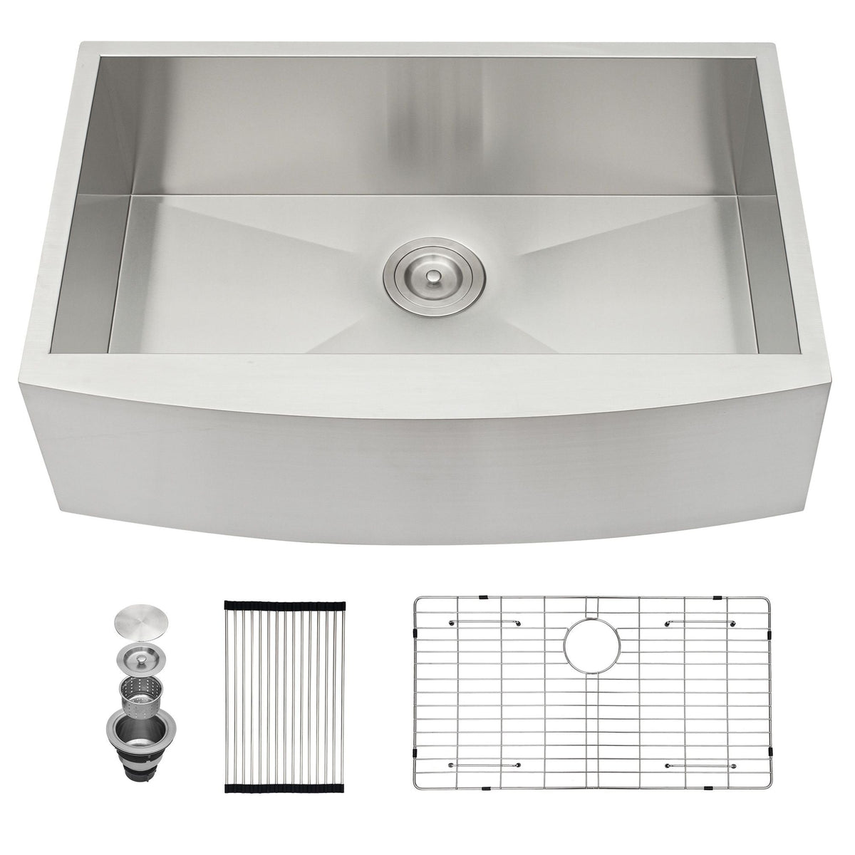 Farmhouse 36" Kitchen Sink with Apron Front - Brushed Nickel